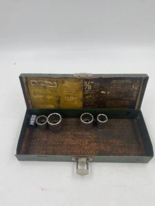 S K Tool Metal Box 3/8" Sockets set of 5 Missing Pieces - Picture 1 of 12