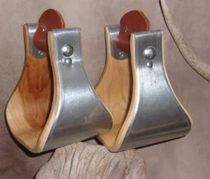 New Wide USA Made 5" Metal Bound Bell Stirrups For Western Saddle. G&E - Picture 1 of 6