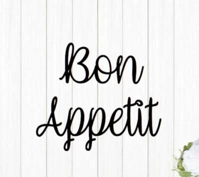 Letrero Bon Appetit | Letrero de metal Bon Appetit | Disfruta de tu comida | Letrero casero Foto 1 de 3