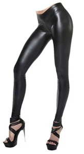 Patrice Catanzaro Vera Wetlook Leggings Glanzleggings schwarz Stretch hüfthoch - Bild 1 von 6