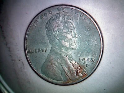 1943 D Boldly Doubled Mintmark Circulated Showing some Rust around by the lapel. - Image 1 of 3