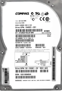 Hard Drive Compaq 104922-001 18.2GB 7200U/Min 1MB ULTRA2 SCSI BB01811C9C 3.5'' - Picture 1 of 3