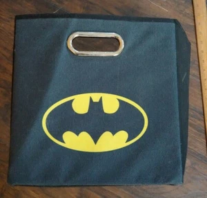 Batman Logo Black With Yellow Logo Folding Storage Cubby Bin - Picture 1 of 8