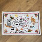 Australia Travel Map 100% Cotton Tea Towel NEW Vivid Colors Souvenier