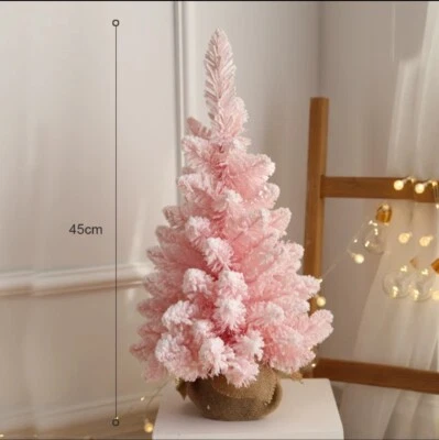 16 Inch Tabletop Pink Snow Flocked Artificial  Christmas Tree - Image 1 of 2