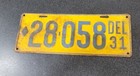 Vintage 1931 Delaware 28-058 .. 5 Digit License Plate