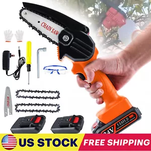 4 Inch Mini Handheld Electric Chainsaw Cordless Chain Saw 24V 550W Battery Power - Picture 1 of 12