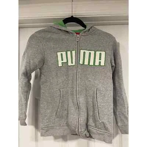 PUMA Gray Kids Full Zip-up Hoodie Sz Small - Picture 1 of 9