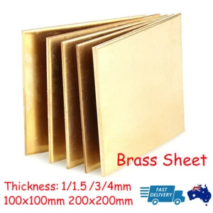 Brass Metal Thin Sheet Foil Shim Thick 1mm/1.5mm/3mm/4mm 100X100mm 200X200mm New - Picture 1 of 9