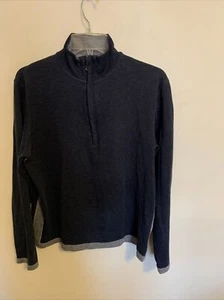 Hugo Boss Men’s Cotton Sweater With 1/2 Zip Black/Gray Color Size Medium - Picture 1 of 10