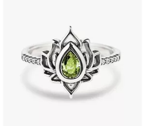 Lotus Flower Cubic Zirconia Sterling Silver Plated Fashion* Rings AUGUST ๐ - Picture 1 of 10