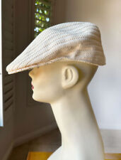 XL Mens KANGOL Vintage White Cricket Hat Cap Cabbie Newsboy Golf Made In England