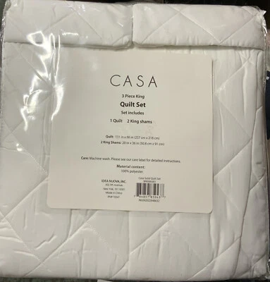 ✅ JUEGO EDREDÓN CASA 3 piezas king, blanco 🆕 Foto 1 de 3