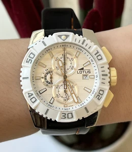 Lotus Chronograph Quartz Mens 44mm White Dial 15778 - Picture 1 of 14