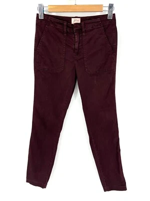 J. Crew Pants Womens Size 27 Skinny Cargo Burgundy Red Cotton Stretch B8708 - Image 1 of 4
