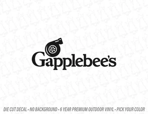 Gapplebees Turbo Decal Sticker - JDM Boost Drag Race Street Racing Boosted Meme - Picture 1 of 4