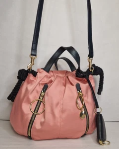 See By Chloe Pink/Peach Flow Satin & Leather 2 Way Good Condition w/ Coin Purse - Picture 1 of 24