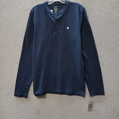 Lucky Brand Men Sleepwear Medium Blue Sleepshirt Henley Long Sleeve Pullover NWT - Image 1 of 4