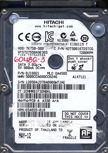 Hitachi 500GB HTS727550A9E365 0J18821 MLC DA4585 2200A9026901 Donor Drive - Picture 1 of 2