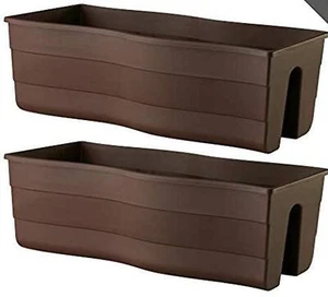 “Ridge Rail” Long Rectangular Flower Pot, Plant Window Box- Indoor/Outdoor Ha... - Picture 1 of 9