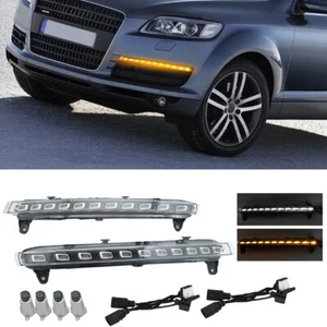 1Paar LED Tagfahrlicht DRL Nebel Lampen Blinklicht Blinker für Audi Q7 2006-2009 - Bild 1 von 12