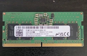 Micron 8GB DDR5 4800 MHz PC5-38400 SODIMM 262-Pin (5784) - Bild 1 von 2