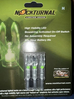 Nockturnal H Green Lighted Nocks – 3-Pack (NT-405) - Image 1 of 2