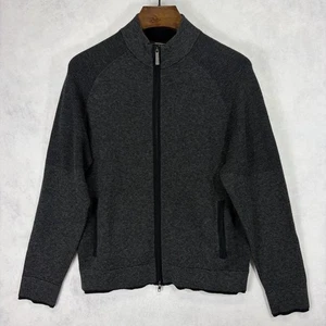 Overland Sweater Mens Medium Wool Cotton Full Zip Pocket Stretch Knit Jacket - Picture 1 of 10