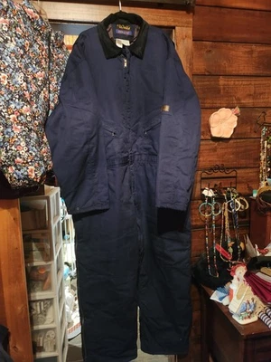 Walls Zero-Zone Vtg Blue Canvas Insulated Outdoor Coveralls Men 4XL Reg,(58-60) - Image 1 of 4