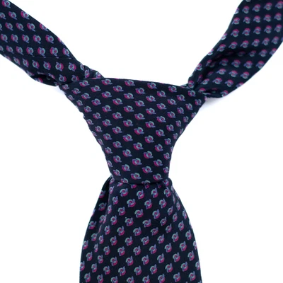 Corbata de Seda Neiman Marcus Azul Turquesa Rosa Patrón Abstracto Larga Estrecha Italia Foto 1 de 3