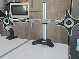 FLEXIMOUNTS Aluminum Full Motion Dual Arm Desk Monitor Mount RRP £49.99 - Picture 1 of 4