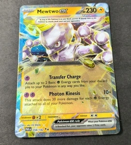 Pokemon Paradox Rift Mewtwo EX Ultra Rare Card 058/182 NM - Picture 1 of 1