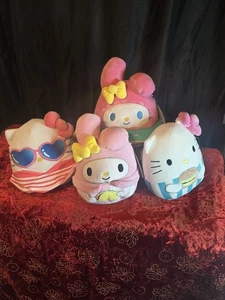 Sanrio Squishmallows Konvolut Hello Kitty & My Melody 4 Plüsch Neu mit Etikett Kellytoy Rarität - Bild 1 von 3