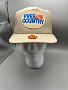 Vintage Shell Motor Oil Hat Cap Snapback Gasoline Free Country Trucker Mens - Picture 1 of 7