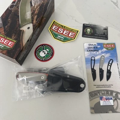 ESEE Knives Orange IZULA II 2 Bushcraft Fixed Blade Knife Randalls Adventure Set - Image 1 of 4