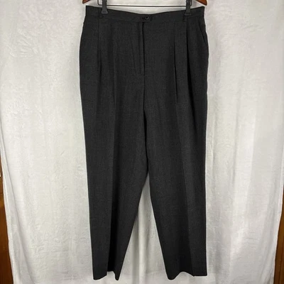 Vintage Peter Nygard Gray 100% Wool Career Trouser Pants Size 16 (34x29) - Image 1 of 4