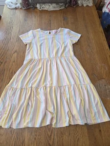 Girls Size 12 Lucky Penny Pastel Striped Dress. - Picture 1 of 9