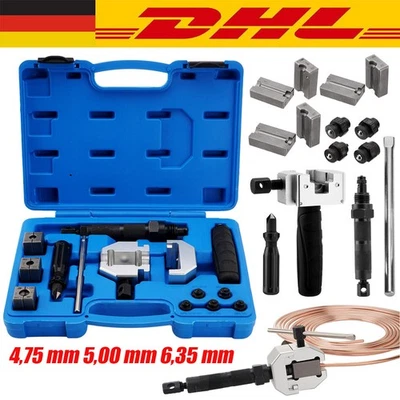 Hydraulisches Bördelgerät 4,75+5+6mm KFZ Bördelwerkzeug Bremsleitung Set 18TLG - Bild 1 von 4