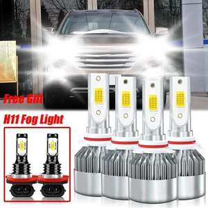 For Hyundai Santa Fe 2019-2020 LED Headlights High-Low Beam+Fog Light Bulb 6000K - Foto 1 di 11