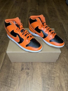 Used Nike Dunk High Chinelle Swoosh - Safety Orange Size 10.5 No Box - Picture 1 of 8