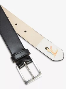 BNWT PAUL SMITH MEN'S BELT - BLACK 'NAKED LADY' INLAY DESIGN BELT - SIZE 30 RARE - Picture 1 of 6