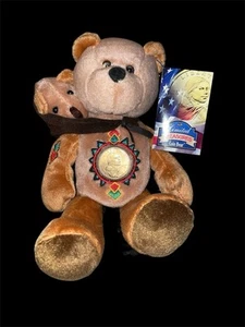 Limited Treasures Sacagawea & Pomp 8” Golden Dollar Bear w/ Liberty Coin Plush - Picture 1 of 1