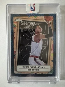 2024-25 Topps Chrome VICTOR WEMBANYAMA Show and Tell Blue Snakeskin 🔥🔥🔥 - Picture 1 of 4