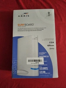 ARRIS S34 Surfboard DOCSIS 3.1 Multi-Gigabit Cable Modem, 2.5 GBPS Ethernet Port - Picture 1 of 4