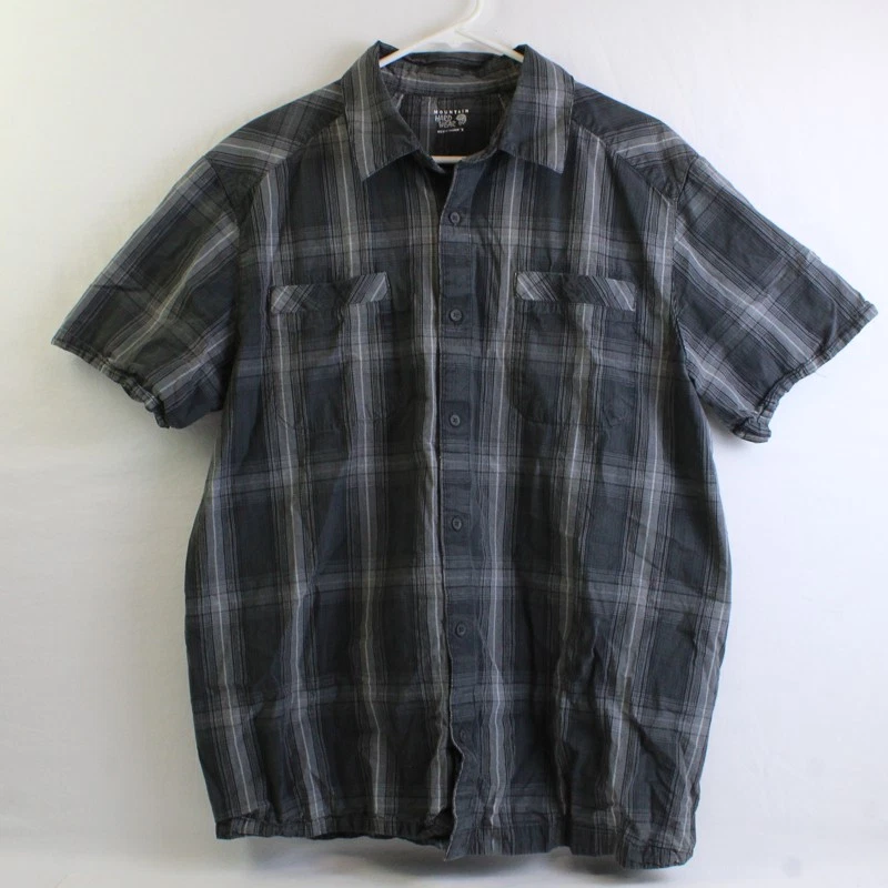 Mountain Hardwear Gray Plaid Short Sleeve Button-Up Men's Size Large - Image 1 of 4