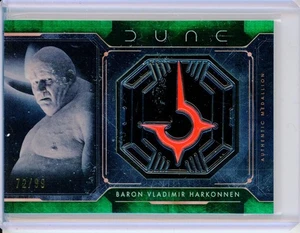 2024 Topps Chrome Dune BARON VLADIMIR HARKONNEN Green Prism Medallion 72/99 - Picture 1 of 2