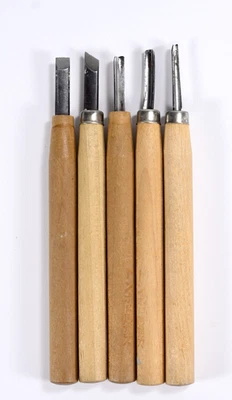 lote de 5 herramientas japonesas para tallar madera afilada pequeña colección de cinceles Nomi Japón Foto 1 de 4