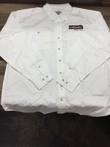 Vintage AMOCO Oil Co. Camicia taglia XL manica lunga con bottoni bianca con colletto NUOVA. Z - Foto 1 di 12