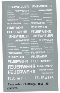 1:87 Decals "Feuerwehr" Aufkleber Modellbau H0 6x10cm Weiß #149 - Bild 1 von 1