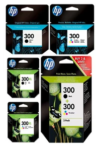 Cartucce di inchiostro originali HP 300, 300XL, nero/colore per HP DeskJet LOTTO* - Foto 1 di 17